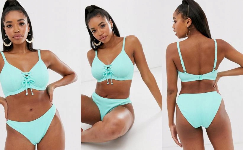 X76084 B04 POUR MOI ŻEBROWANY DÓŁ BIKINI MINT 42