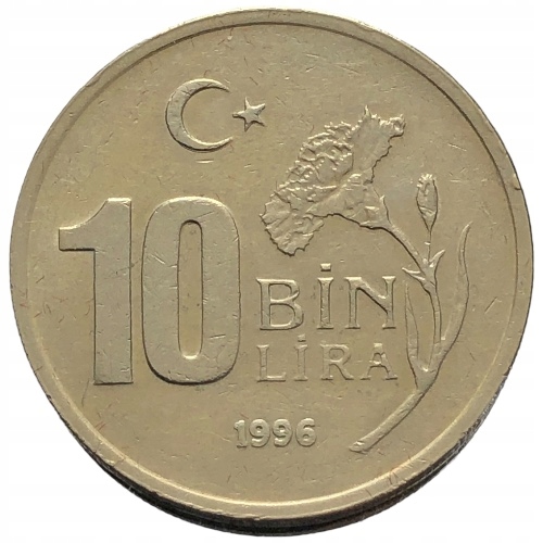 66715. Turcja, 10 000 lir, 1996r.