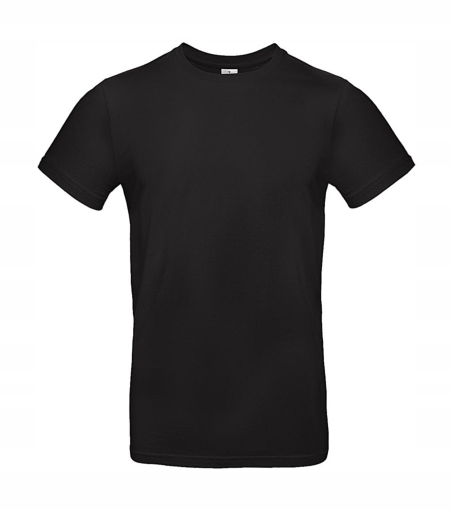 T-shirt męski okrągły dekolt B&C r. M czarna