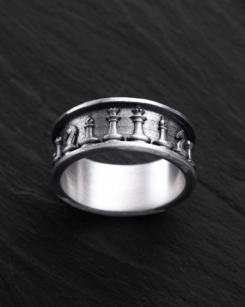 Srebrny pierścień CHESS 19.5