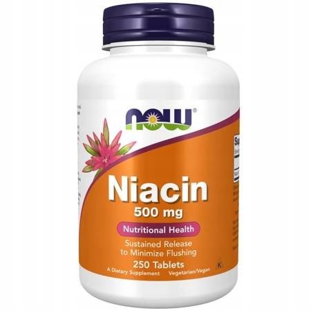 NIACIN 500 mg , 250 tabl. NOW