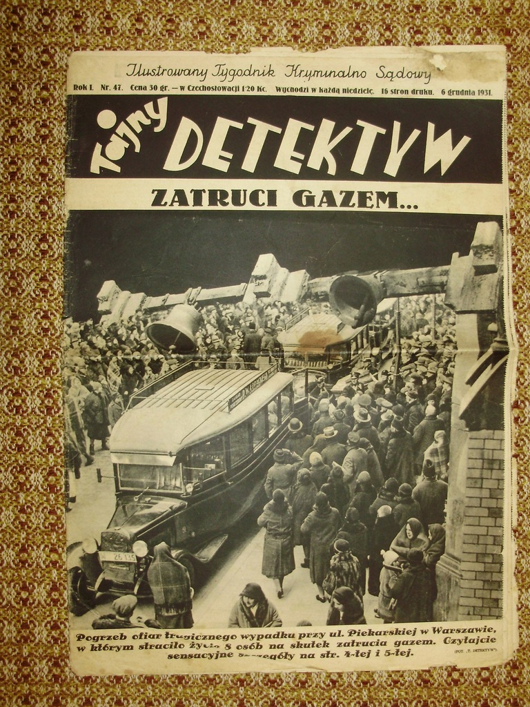 Stara gazeta Tajny Detektyw 6. 12. 1931 r