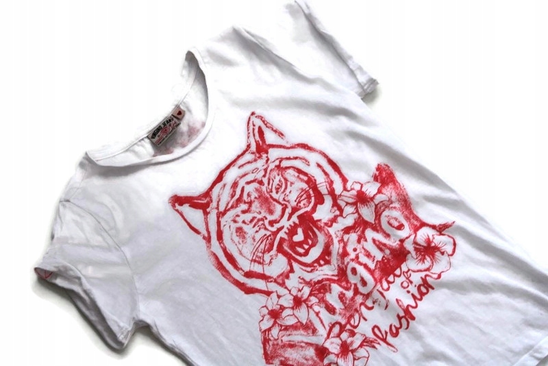 af978*VINGINO JEANS*Biała bluzka t-shirt tygrys 12