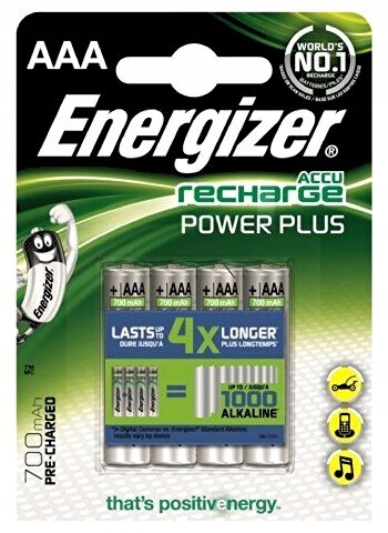 4 AKUMULATORKI AAA R03 700mAh ENERGIZER POWER PLUS