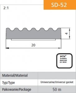 USZCZELKA SAMOPRZYLEPNA CZARNA SD-52/4-0 DGP 20*4