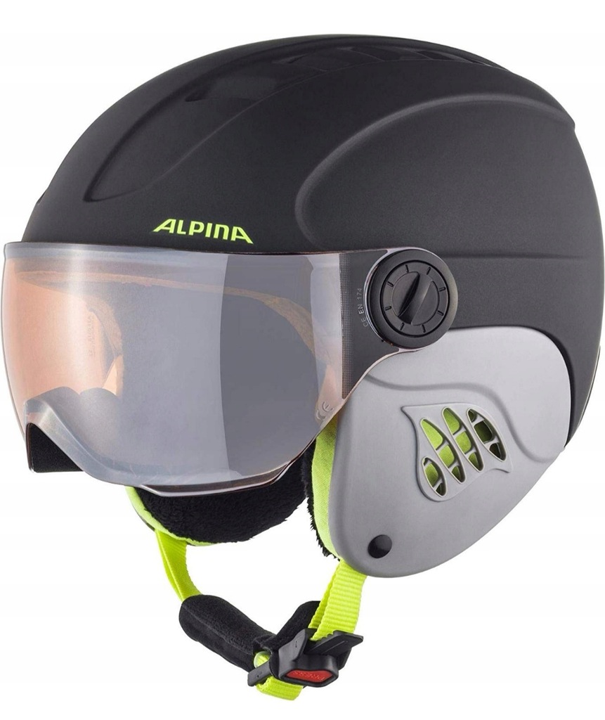 Kask ALPINA z szybą visor blenda 54-58 M L Google