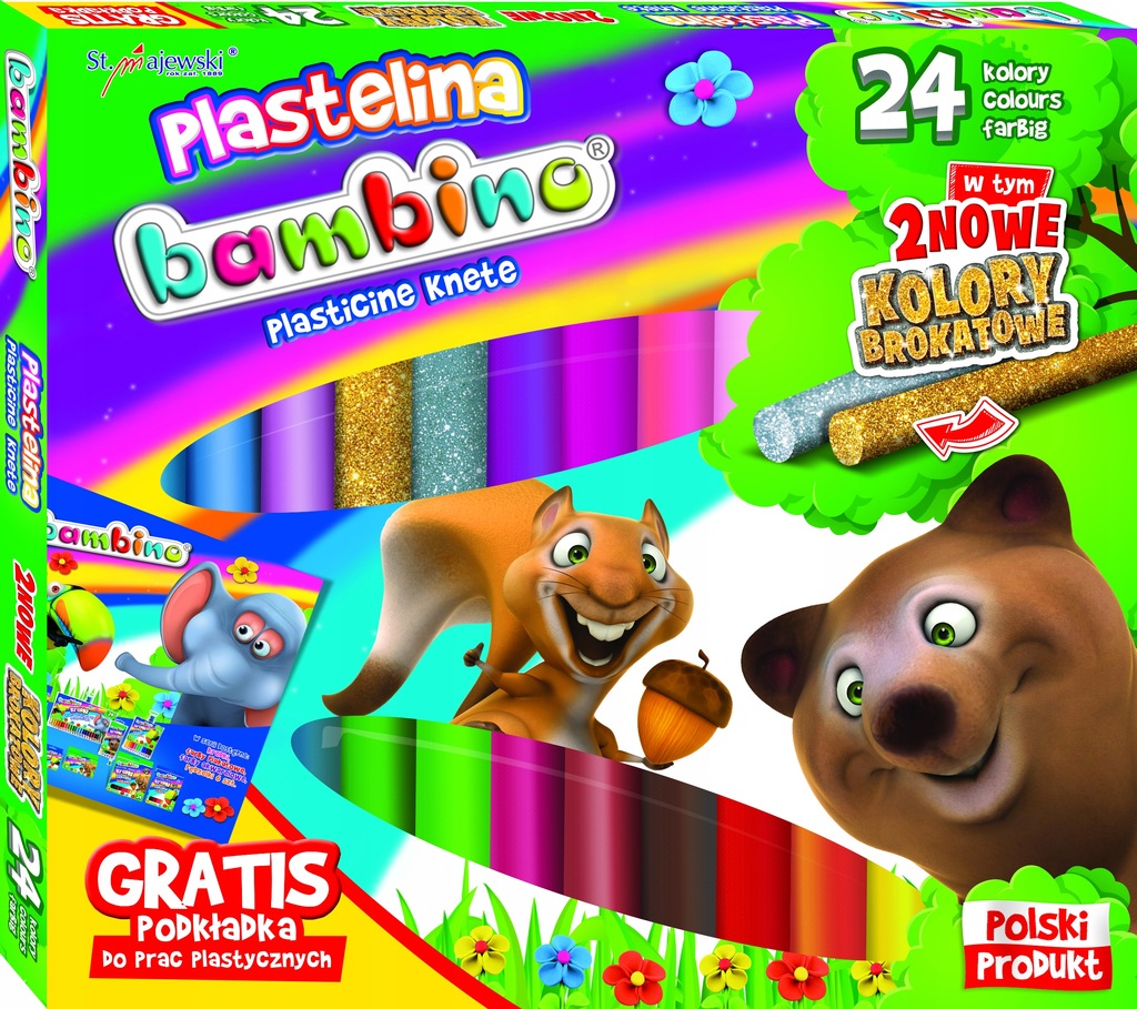 PLASTELINA BAMBINO 24 KOLORY + PODKŁADKA 5001901