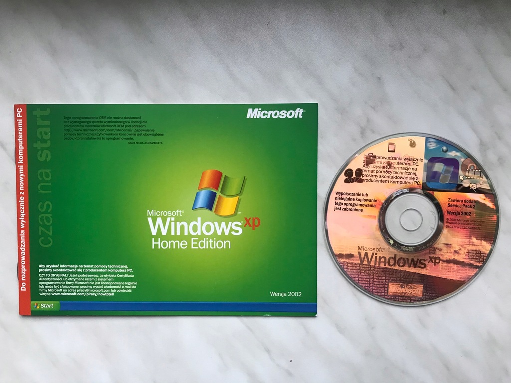 Oryginalny MS Windows XP Home Edition PL SP2 CD - 10155521397