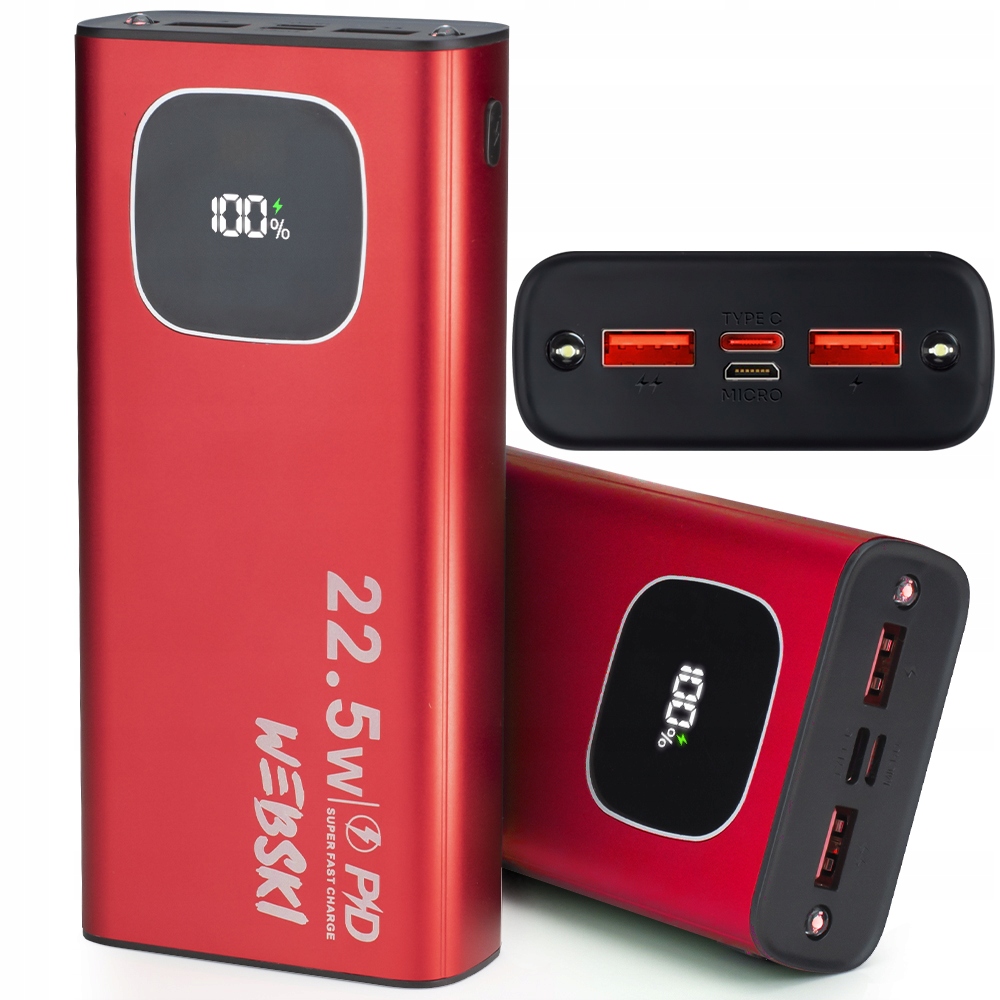 POWER BANK 30000mAh Z USB TYPU C SZYBKIE ŁADOWANIE