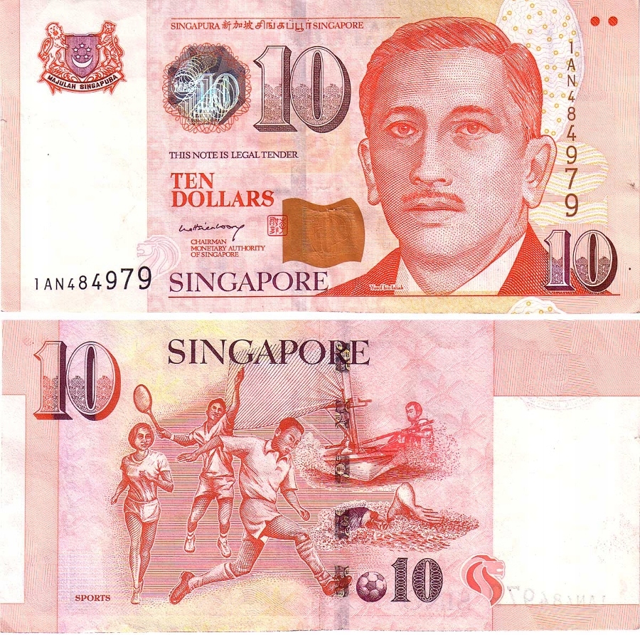10$ Singapur Banknot
