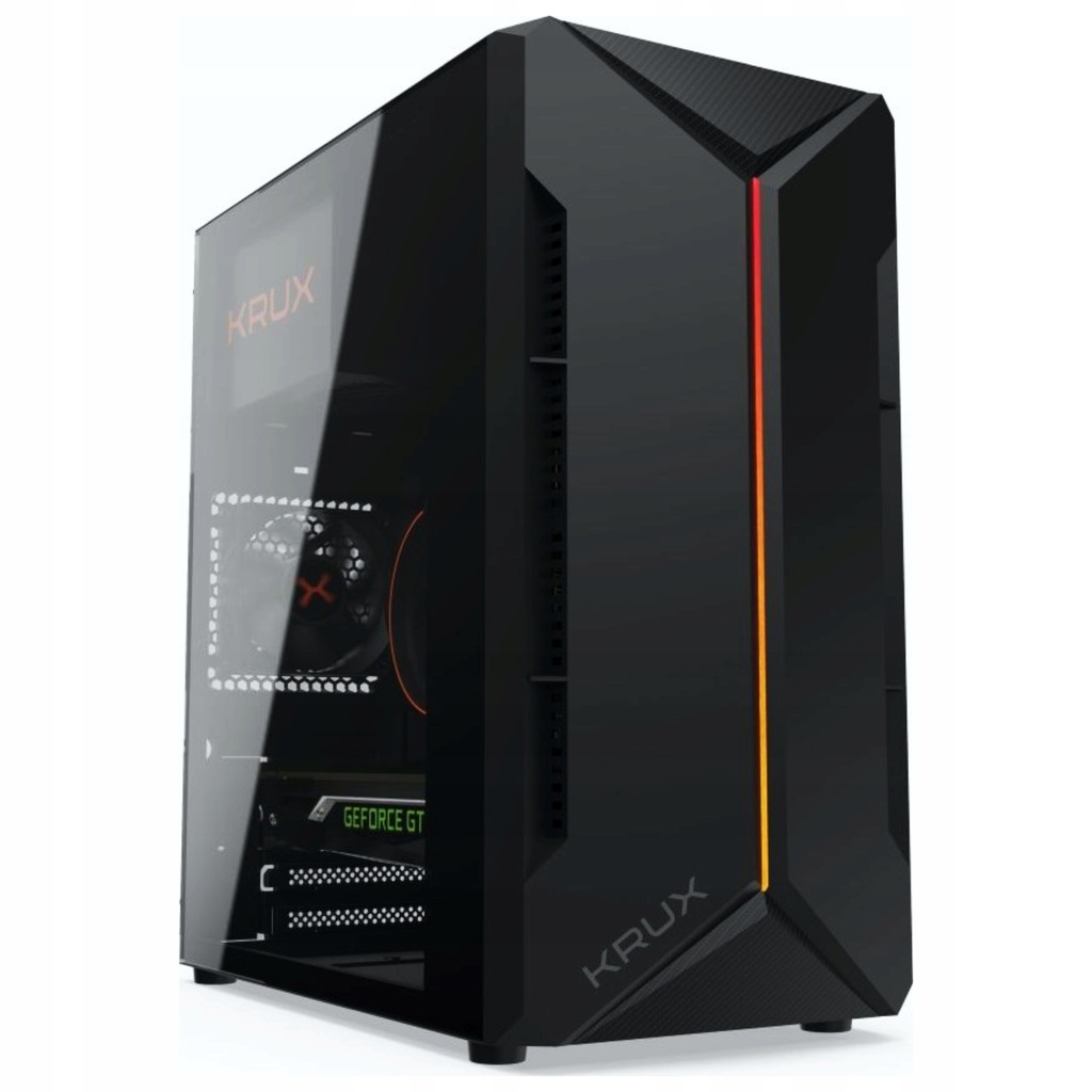 Nowa Obudowa Krux Astro Mini Tower Szkło Hartowane Pasek LED