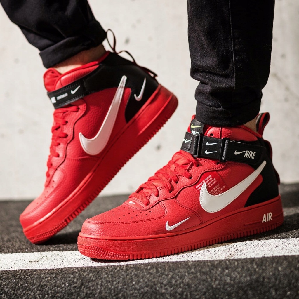 Buty NIKE AIR FORCE 1 MID '07 czerwone r. 43 - 8459425235 - oficjalne archiwum Allegro