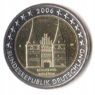 2 euro okol Niemcy 2006 - Holstentor D