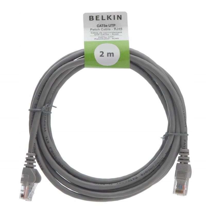 BELKIN Kabel sieciowy Cat5e RJ45 Sangless 2m szary