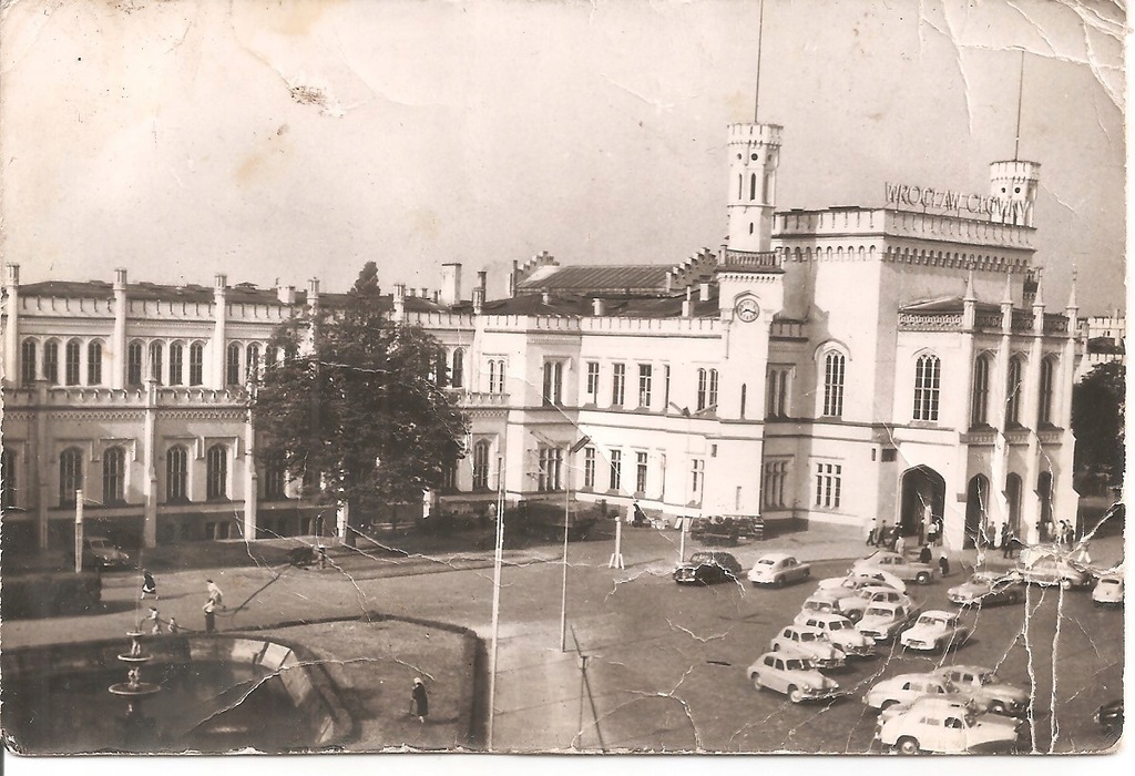 WROCŁAW - DWORZEC GŁÓWNY - POCZTÓWKA Z 1966 roku.