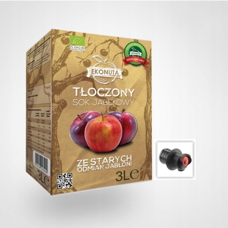 Sok jabłkowy-stare odmiany jabłoni-BIO 3L-EKONUTA