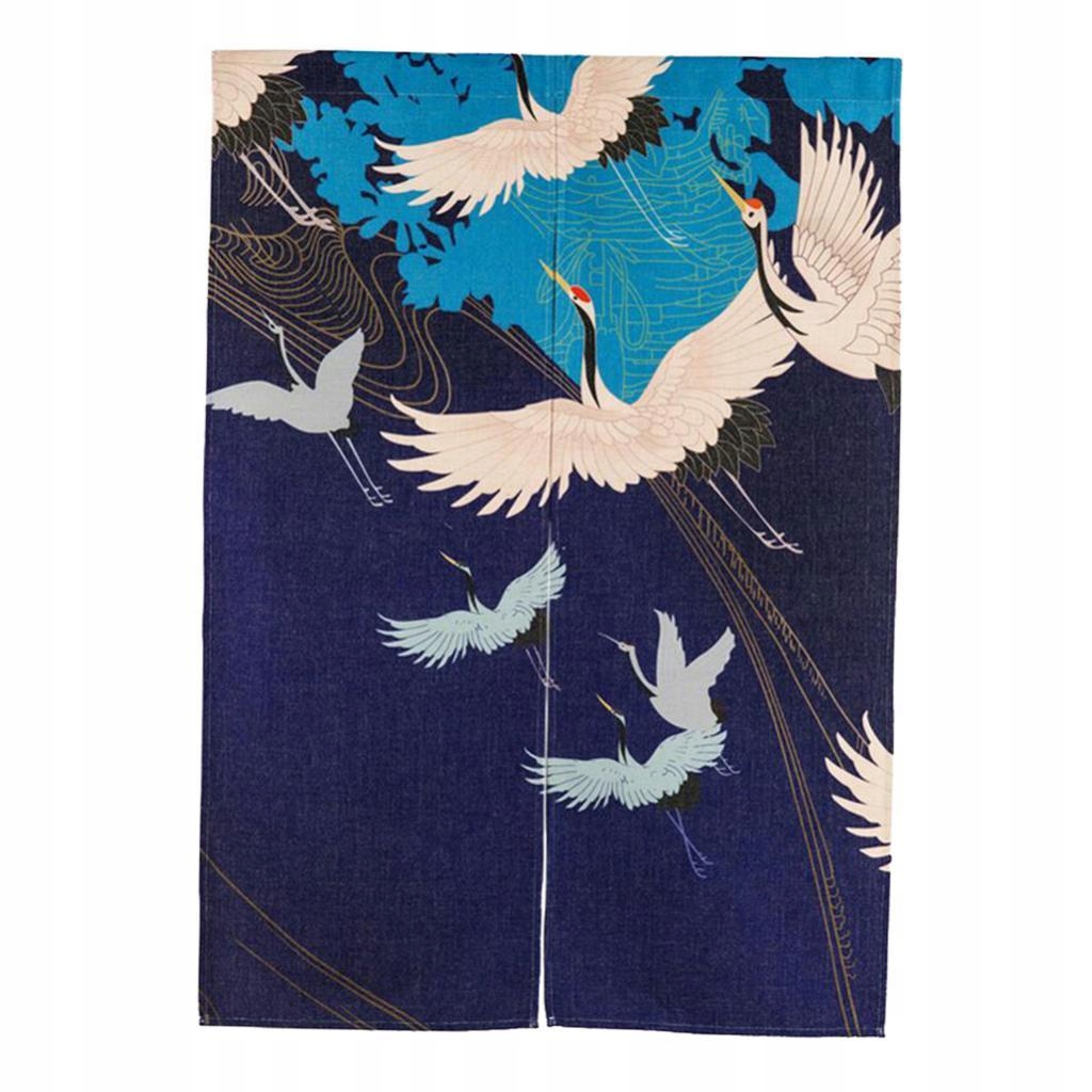 Japanese Doorway Hanging Curtain Tapestry Crane S