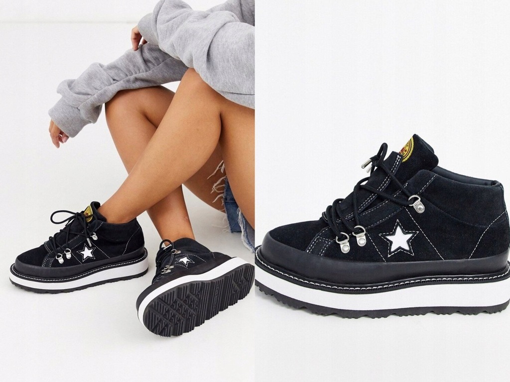 Converse One Star Czarne półbuty logo 42,5