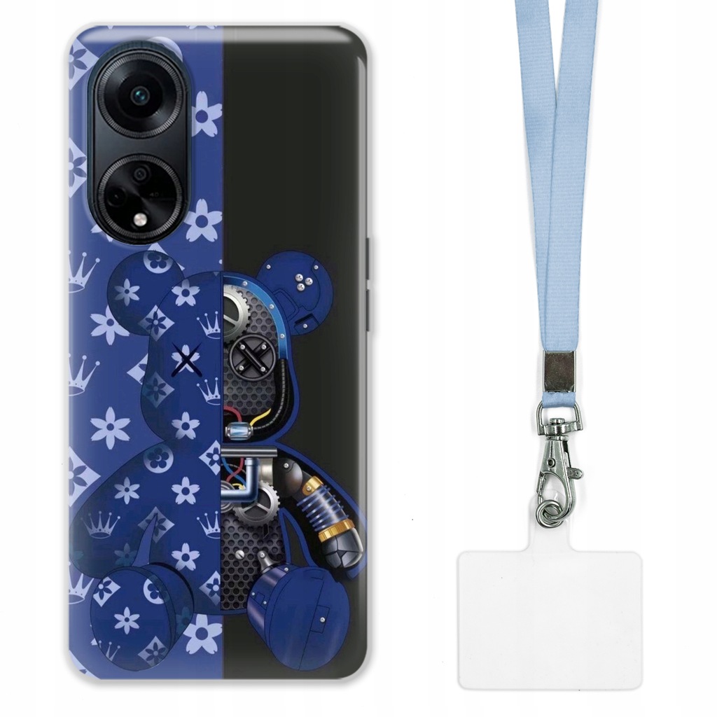 ETUI DO OPPO A98 5G OCHRONA CASE + SMYCZ SZARA KAWS DLA NASTOLATKÓW WZ