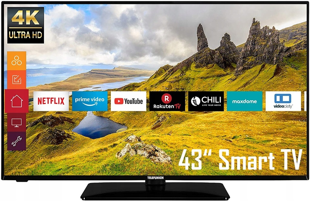 SMART TV LED 43 TELEFUNKEN 4K UHD DVB-T2 HDR HEVC