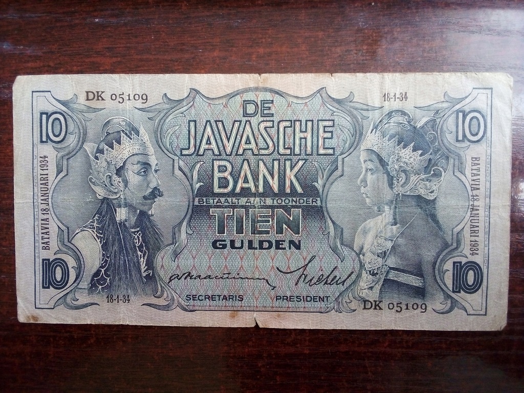 Banknot 10 gulden Indie Holenderskie