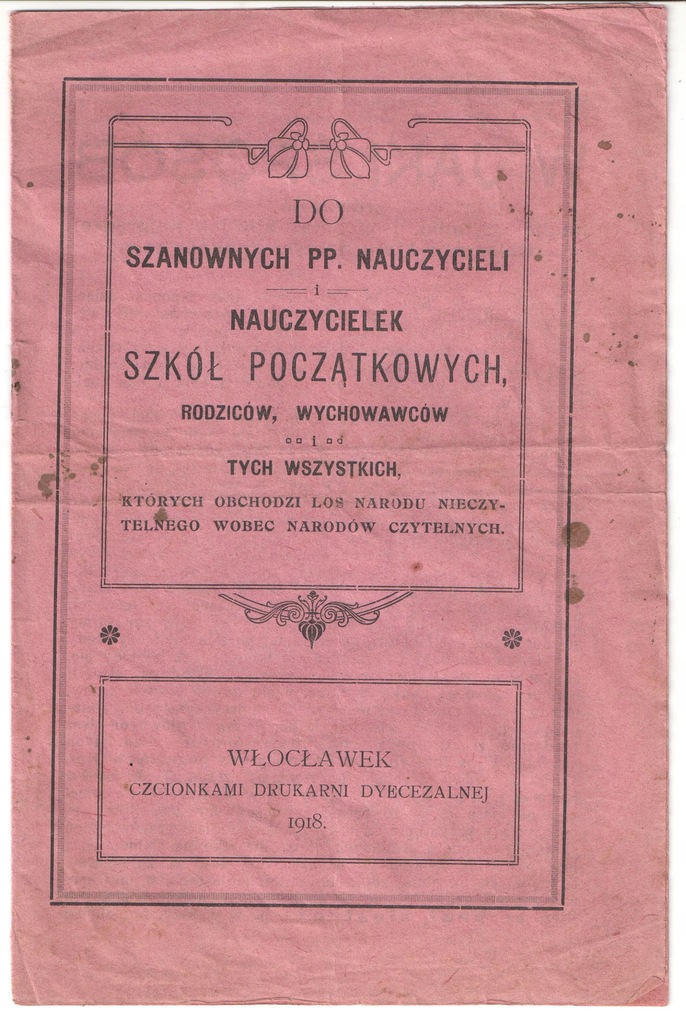 Ciekawa broszura - szkolnictwo - Włocławek 1918