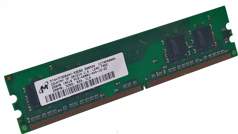 Pamięć RAM DDR2 Micron 256MB DIMM 533MHz PC2-4200