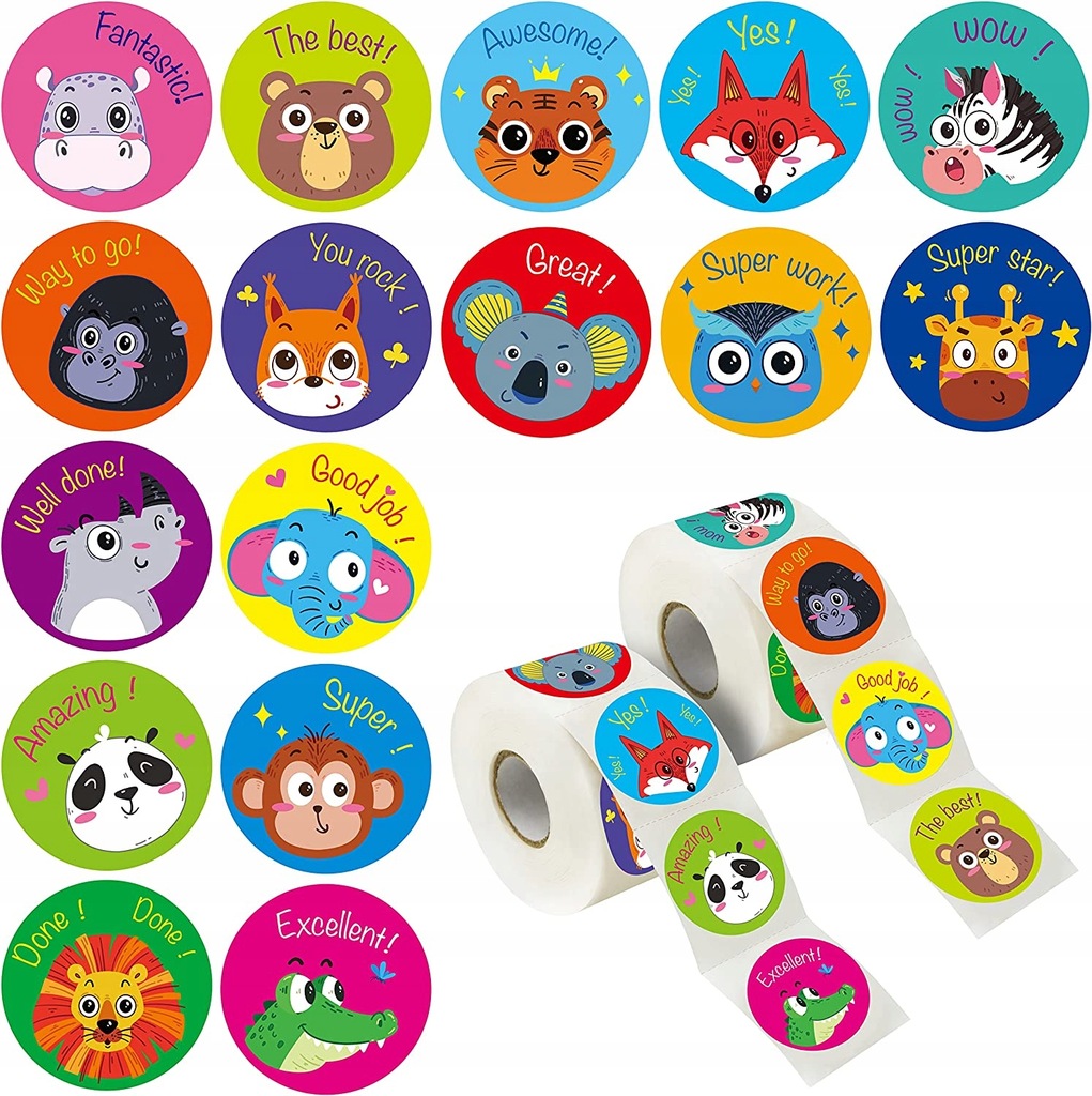 Styl 3 H y Adorable Round Face Animal Sticker Desi