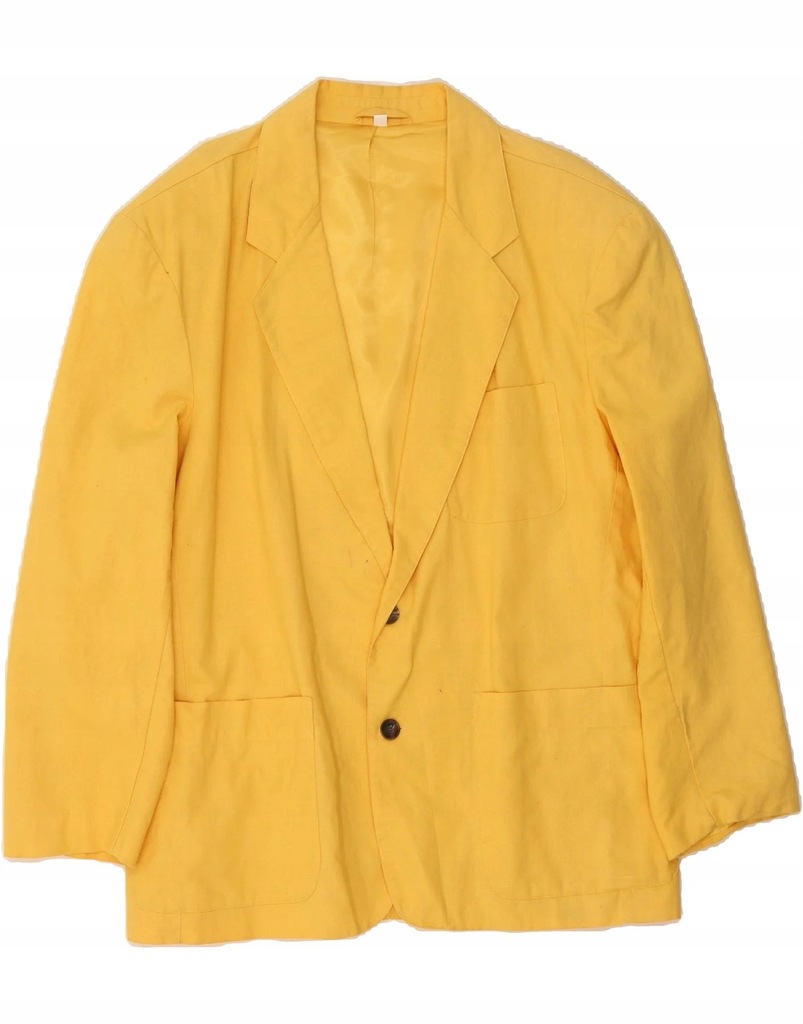 VINTAGE Mens 2 Button Blazer Jacket IT 50 Large Yellow Ramie