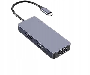 Stacja pamięci masowej AYCLIF USB C 6 w 1, adapter podwójnego monitora