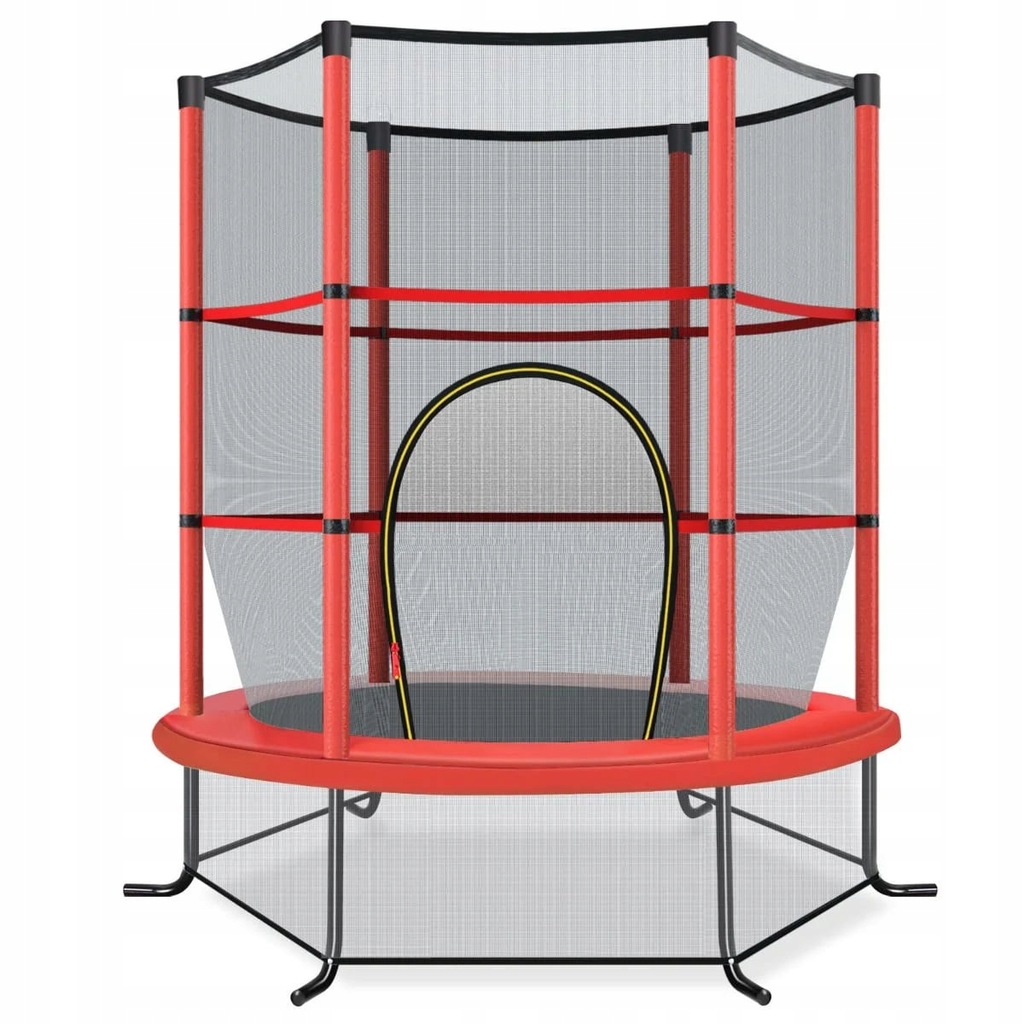 Trampolina z siatką zabezpieczającą 165 x 165 x 161 cm Czerwona
