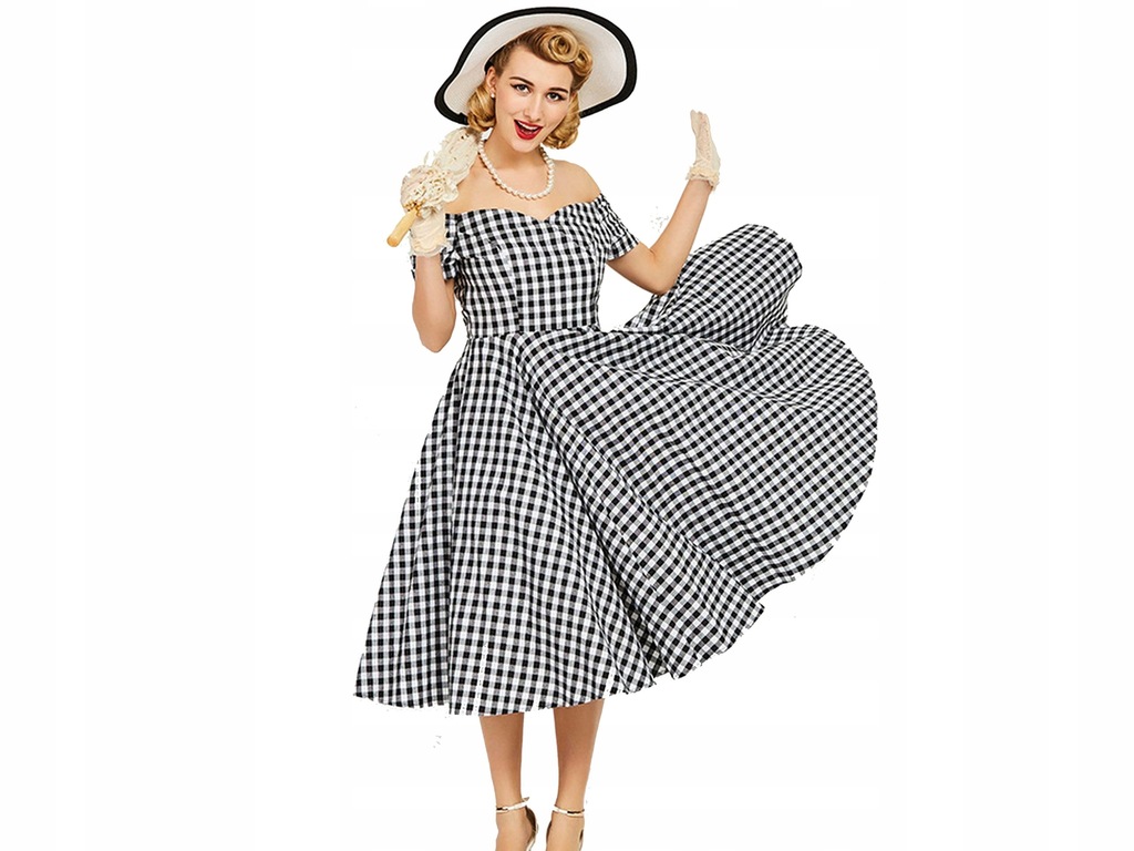 SUKIENKA ROZKLOSZOWANA PIN UP GIRL RETRO M A756