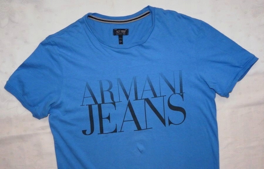 Tshirt ARMANI JEANS z logo. Rozmiar S/M