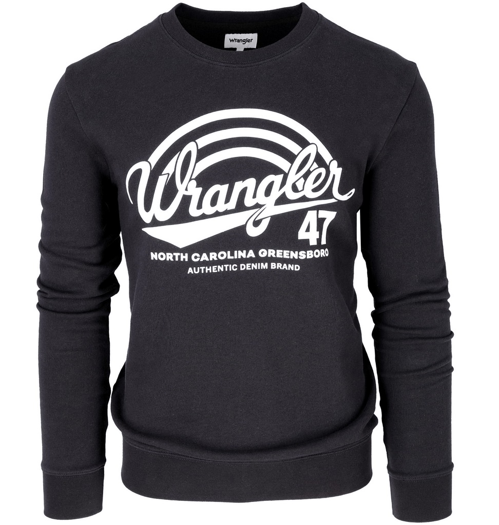 WRANGLER LOGO CREW GRAPHITE BLUZA MĘSKA - M