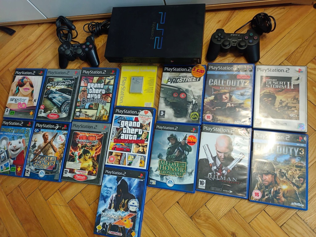 KONSOLA PLAYSTATION 2 PS2 PADY ZESTAW Tekken nfs