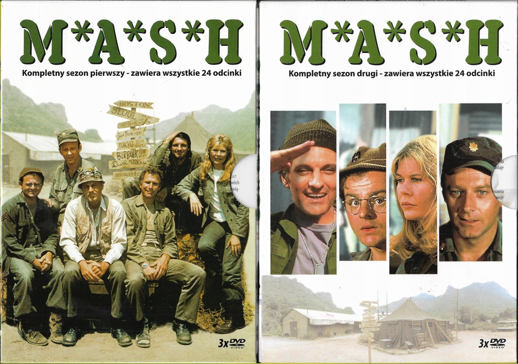 M*A*S*H MASH M.A.S.H - kompletny sezon 1 + 2 6xDVD lektor PL / stan bdb