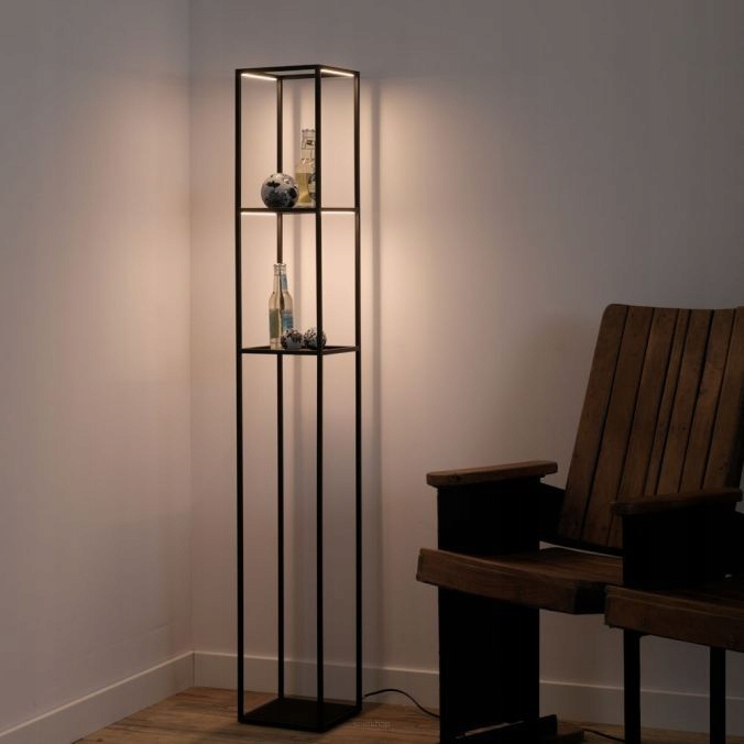 Czarna lampa ramka z półką CONTURA 401-18