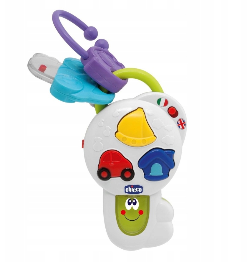 *40369 CHICCO GRZECHOTKA GRAJĄCE KLUCZE DWUJĘZYCZNA POLSKI ANGIELSKI