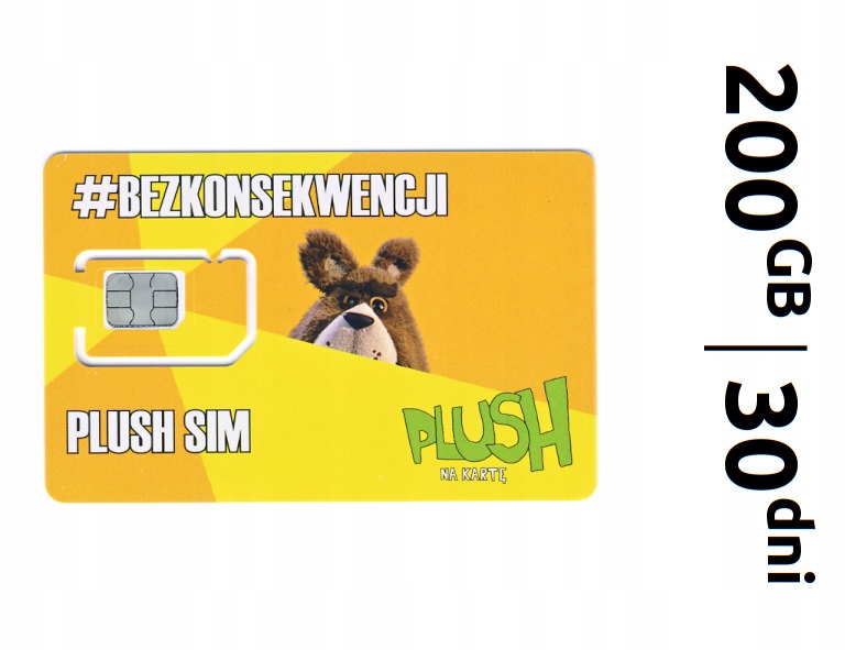 Internet na Kartę PLUSH 200 GB po doł. / 30 dni