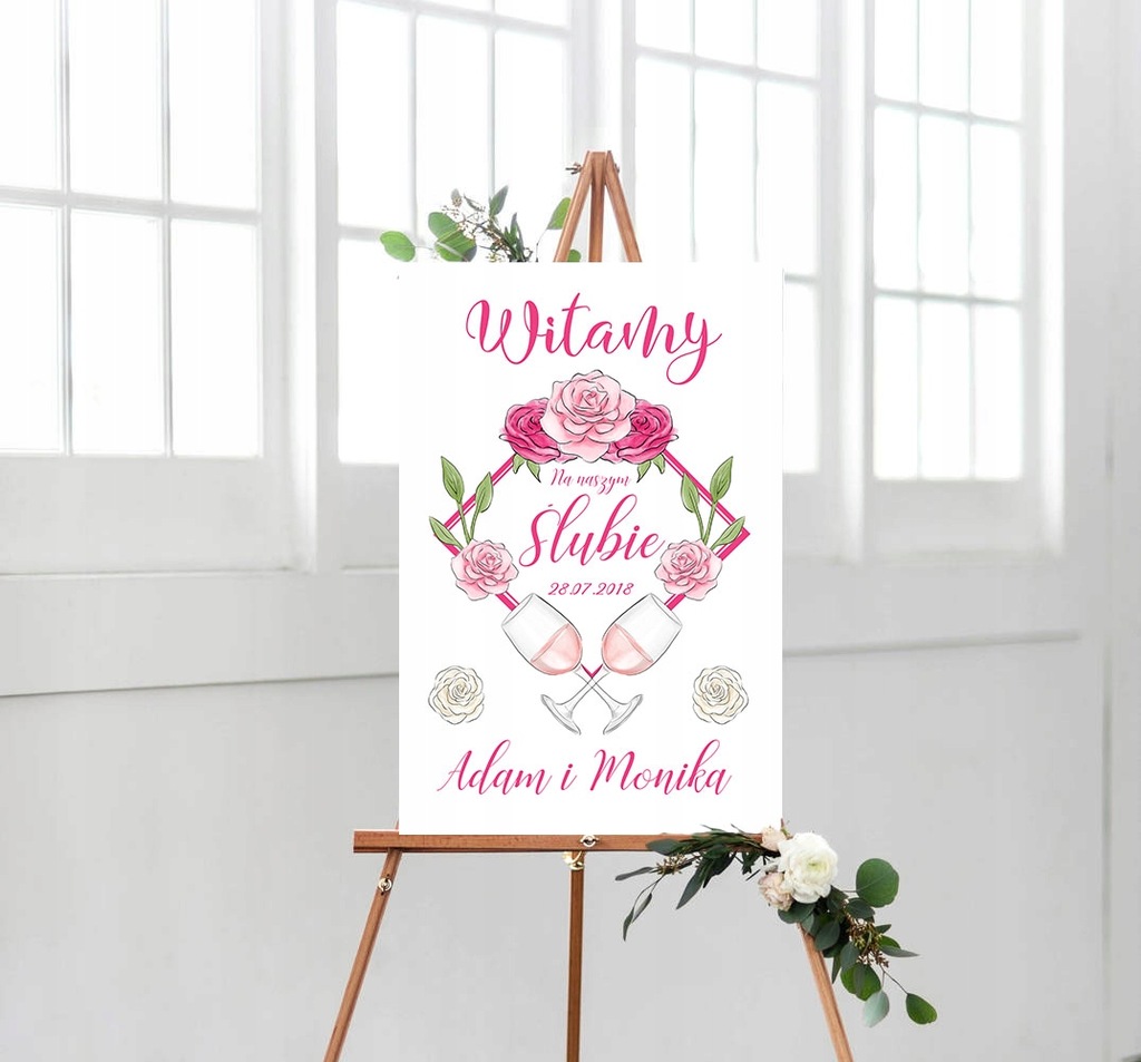 PLAKAT ŚLUBNY DLA GOŚCI WESELNYCH witamy 30x40