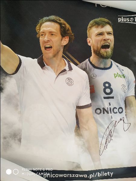 Plakat z autografem trenera Onico Warszawa