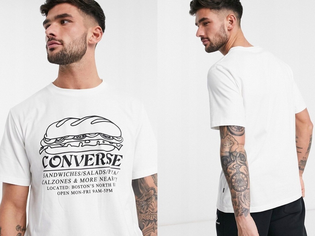 Converse Biały tshirt z graficznym nadrukiem