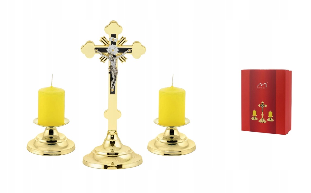ZESTAW KOLĘDOWY . Tradycyjny . Krzyż i świeczniki.