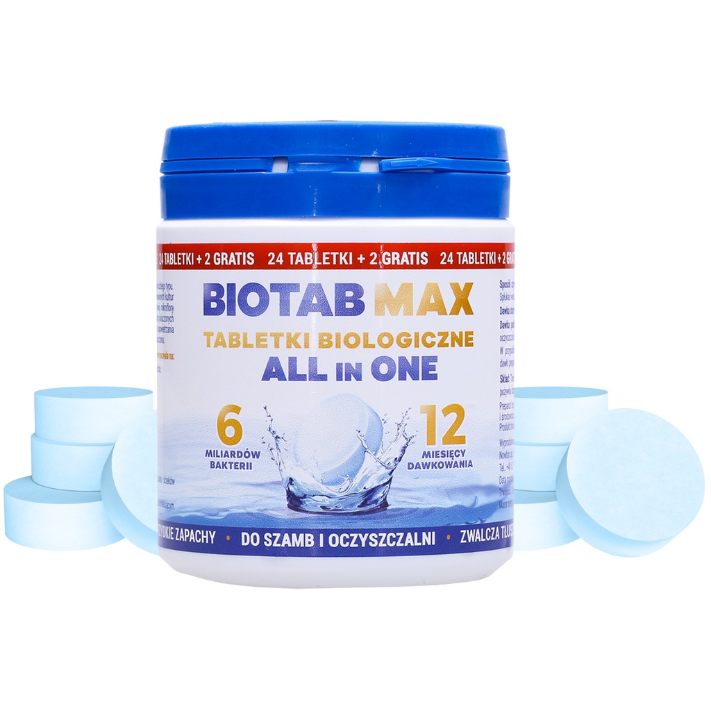 Tabletki mocne bakterie do szamba BioTab Max 3w1