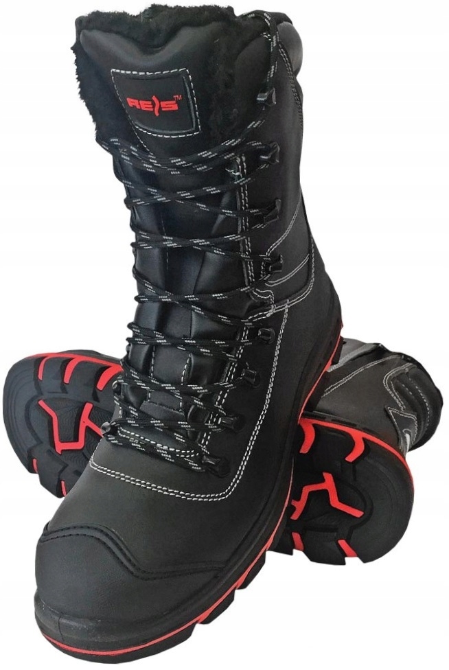 WYSOKIE buty robocze męskie ZIMOWE OCIEPLANE Skórzane z Metalowym Noskiem