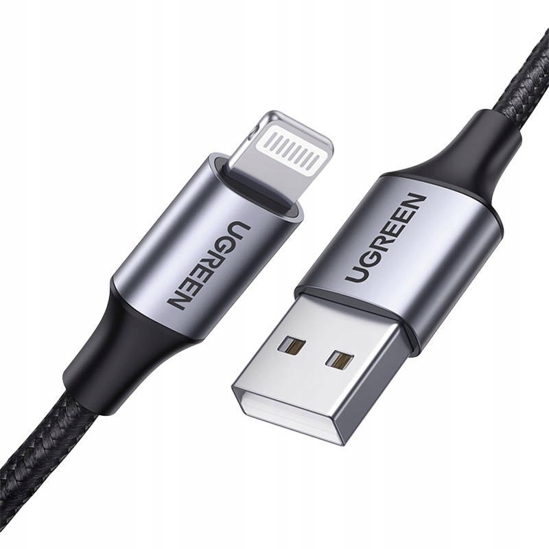 UGREEN Kabel Lightning do USB UGREEN 2.4A US199, 1m (czarny)