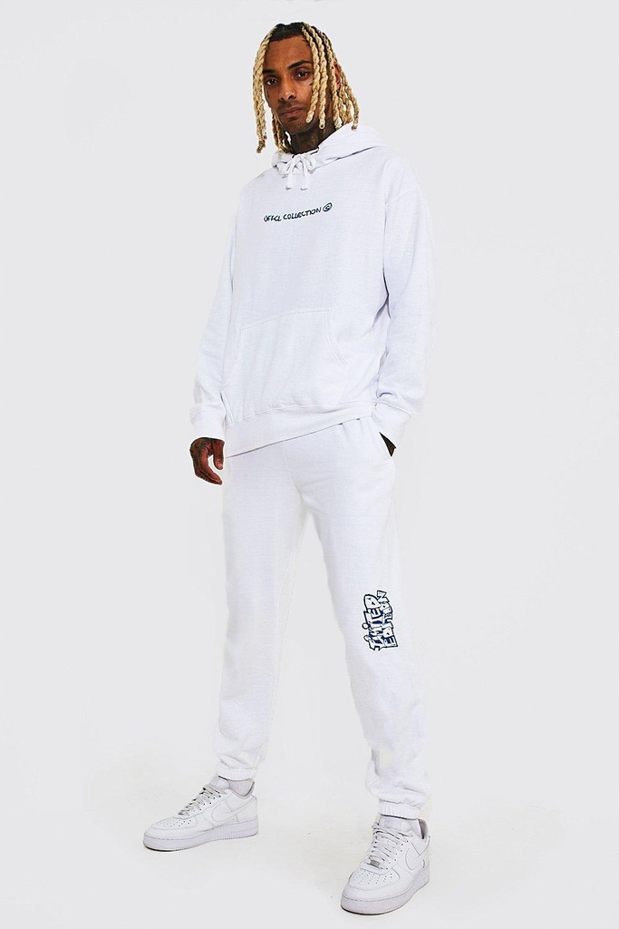 L80083 W02 BIAŁE DRESY LIMITED EDITION BOOHOOMAN L