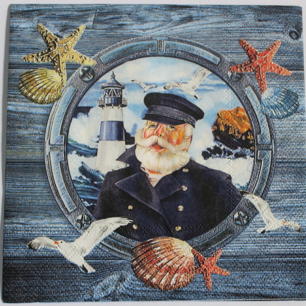 Serwetka do decoupage 1 sztuka Kapitan Latarnia