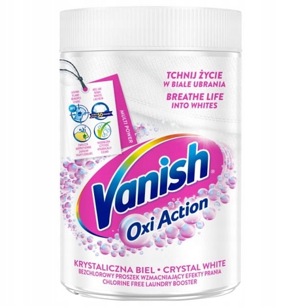 Vanish Oxi Action Odplamiacz w proszku Biały 625g