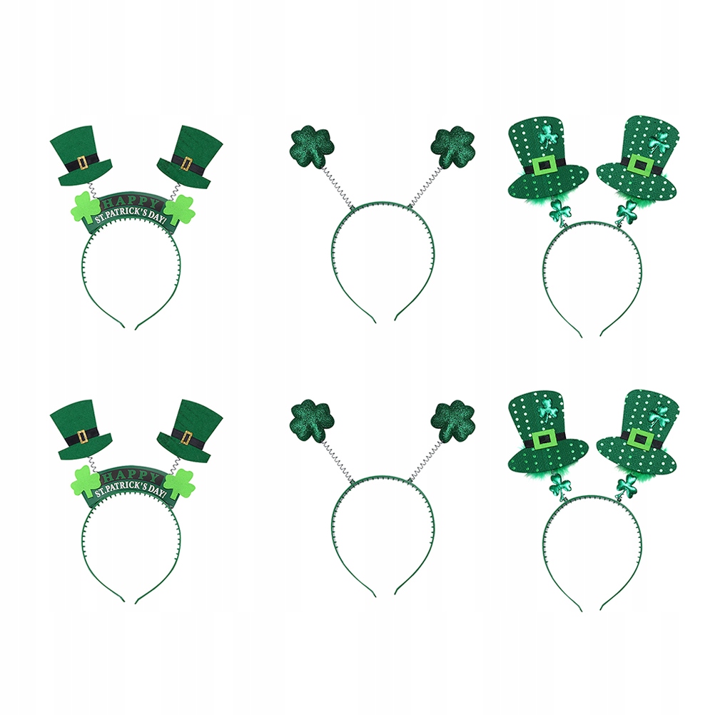 6 SZTUK Shamrock Hair Hoop Uroczy Kapelusz Kształt